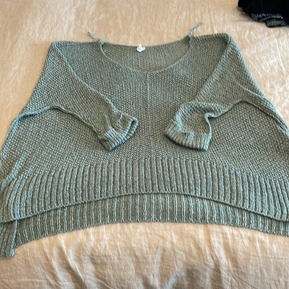 Wishlist Side Slit Sheer Knit Sweater
